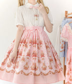 Rose Garden Bunny - Daily Lolita Rose Bunny Printing OP JSK Dress Set - image 6