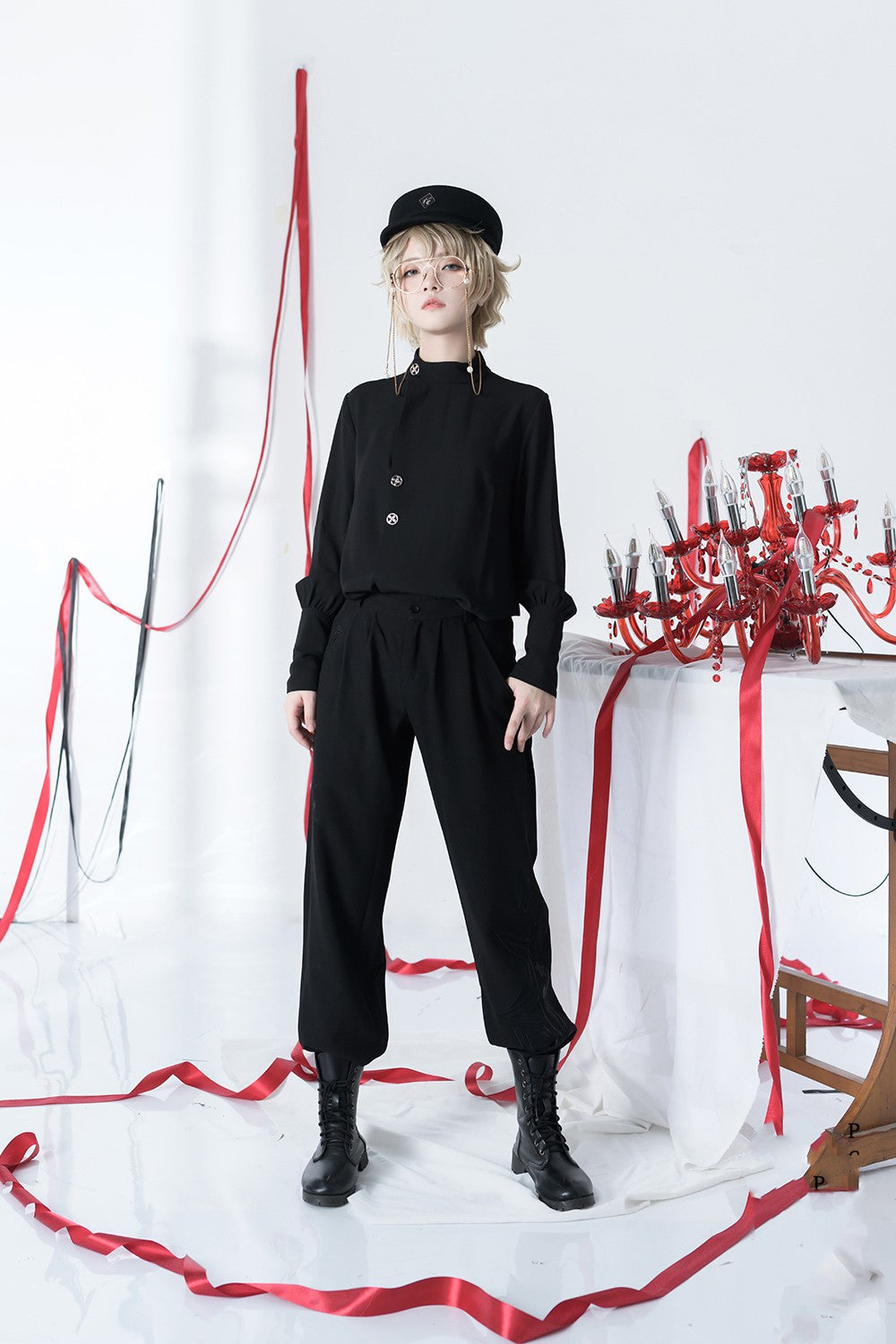 The Stars Change - Ouji Lolita Embroidery Brolita Trousers - image 9