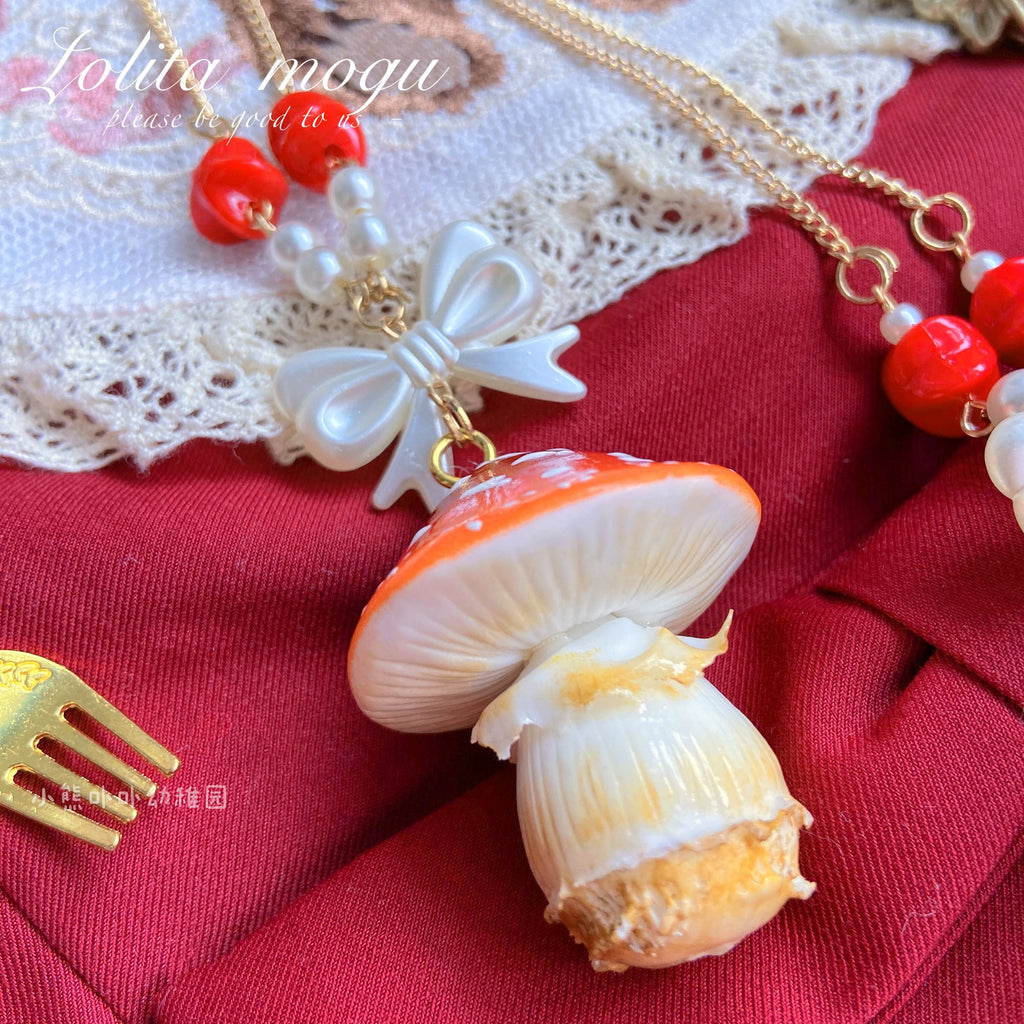 Handcraft Kawaii Lolita Mushroom Necklace - image 12