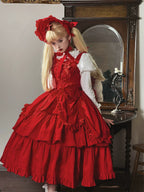 Cotton Gothic Lolita Long JSK, Drawn-up Hem - image 21