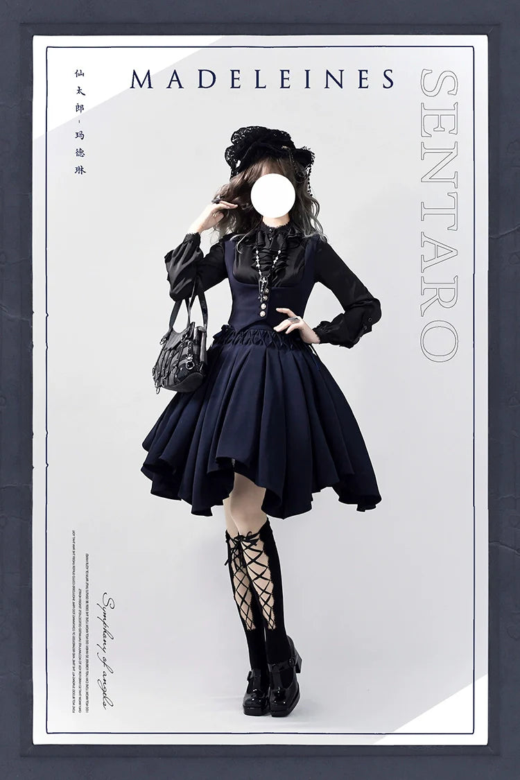 Pleated Irregular Knit Floral Slim Fit Vest and Half Skirt Set - image 9