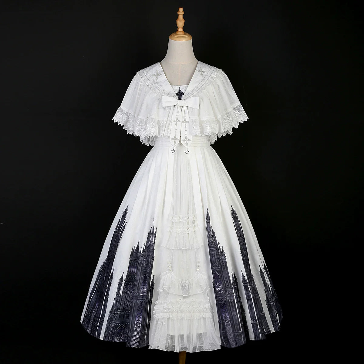 Silent Church - Gothic Lolita JSK Dress Printed Dress Thin Shawl Set - image 35