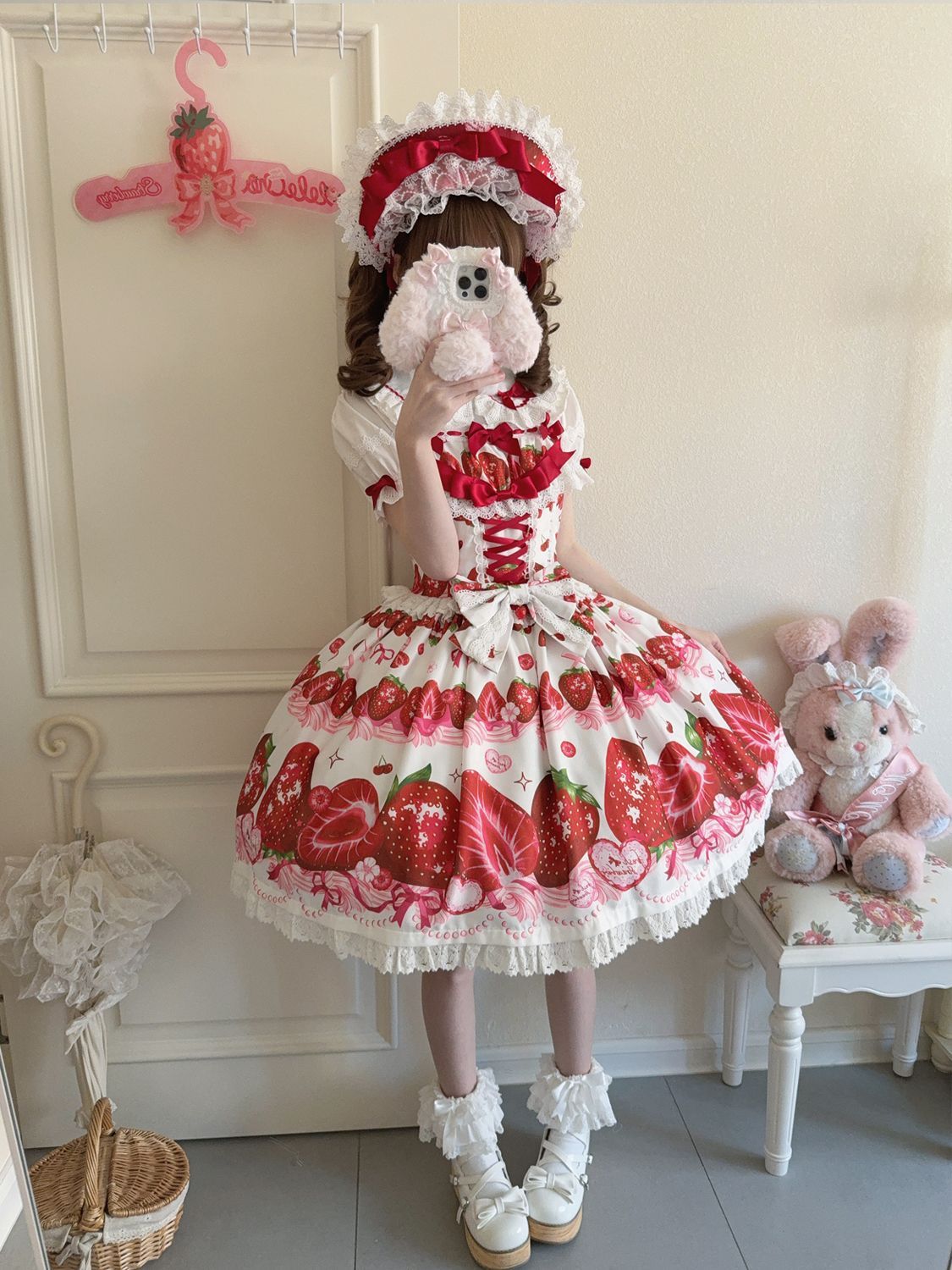 Strawberry Tale Sweet Lolita Strawberry Print JSK - image 12
