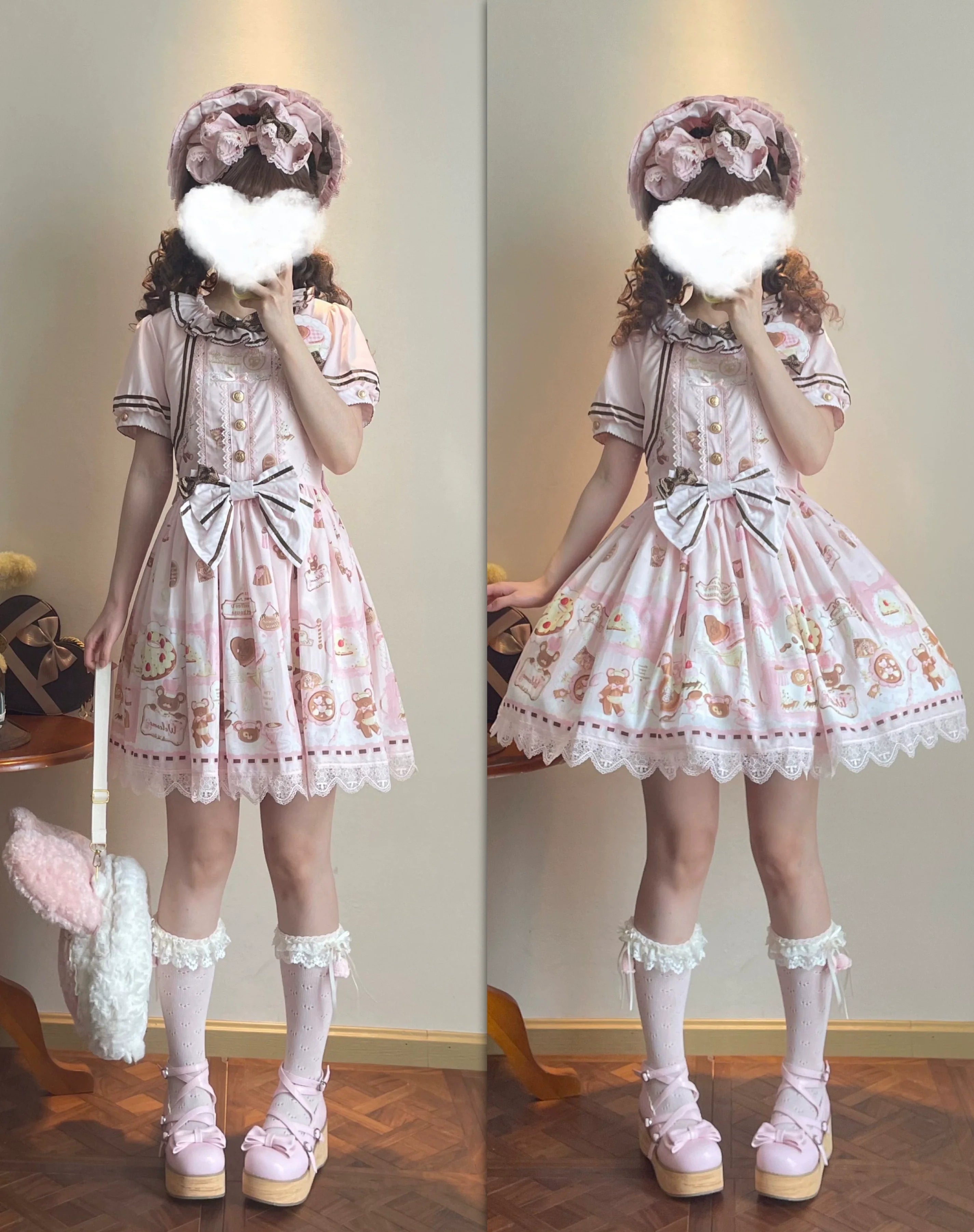 Dream Teahouse - Dessert Print Kawaii Lolita OP Dress Suit - image 10