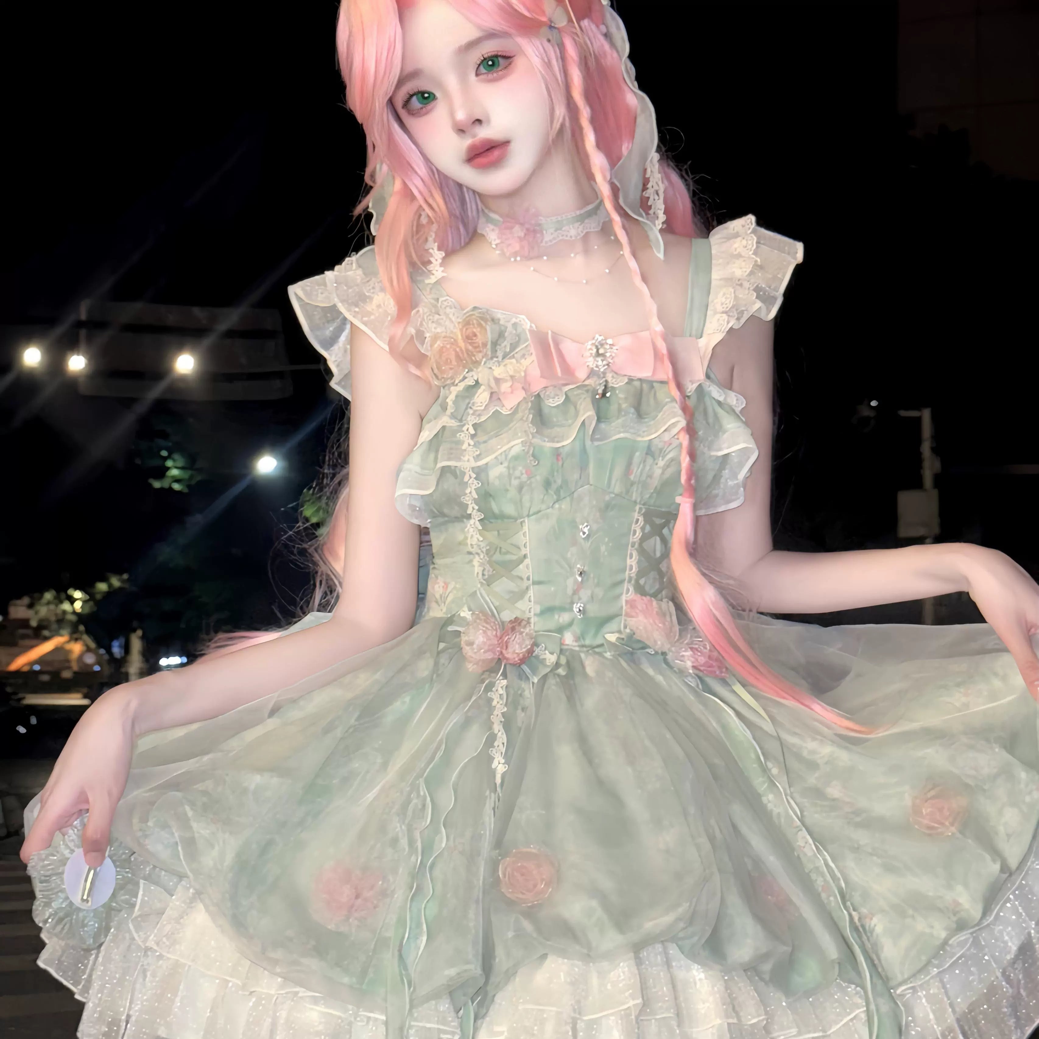 Floral Magician - Sweet Lolita Dress Floral Print Short Length JSK - image 7