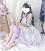 Coral Jellyfish - Sweet Lolita High-waist JSK Dress, Jellyfish & Coral Print and Accessories - image 31