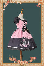 Chandelier - Old School Lolita OP Dress, Polka Dot, Chandelier Print and Accessories - image 6