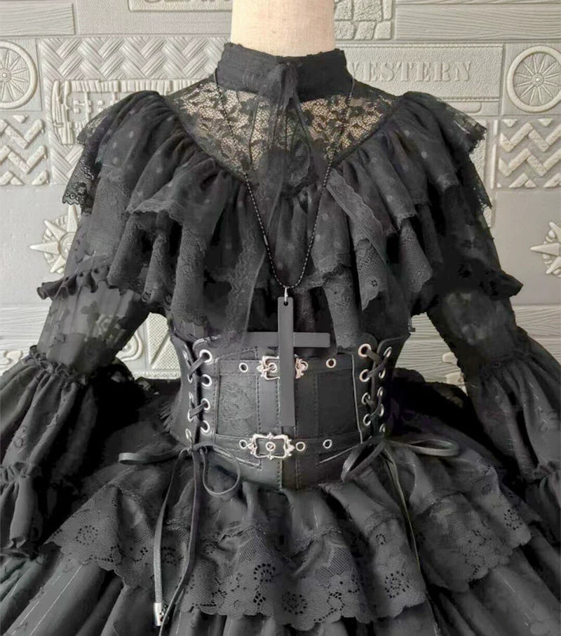 Halloween Gothic Wedding Lolita OP Dress - image 5