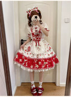Sweet Lolita Shirt Strawberry Embroidery Ivory Blouse - image 11