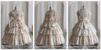 Cotton Gothic Lolita Long JSK, Drawn-up Hem - image 8