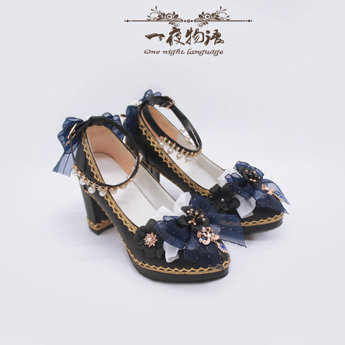 Bright PU Wedding Lolita Thick High Heels - image 8