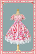 Strawberry Chef - Printed Old School Lolita OP and Accessories - image 3