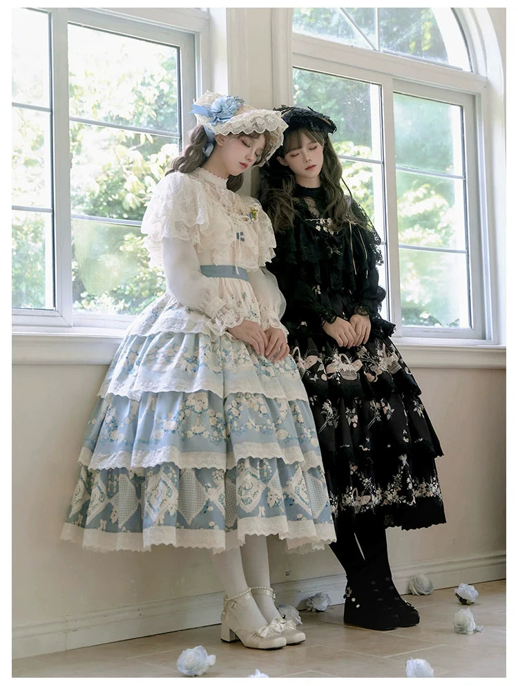 Letter and Poetry - Classic Lolita JSK Suit Four-tiered Twins Dress - image 5