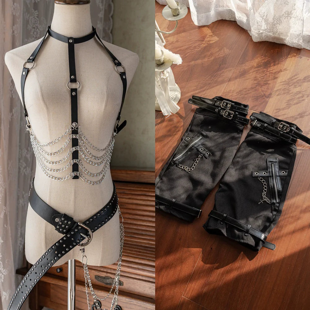 Bleeding Strawberry - Gothic Lolita JSK Dress with Jacket and Rib Chain Accessory - image 19