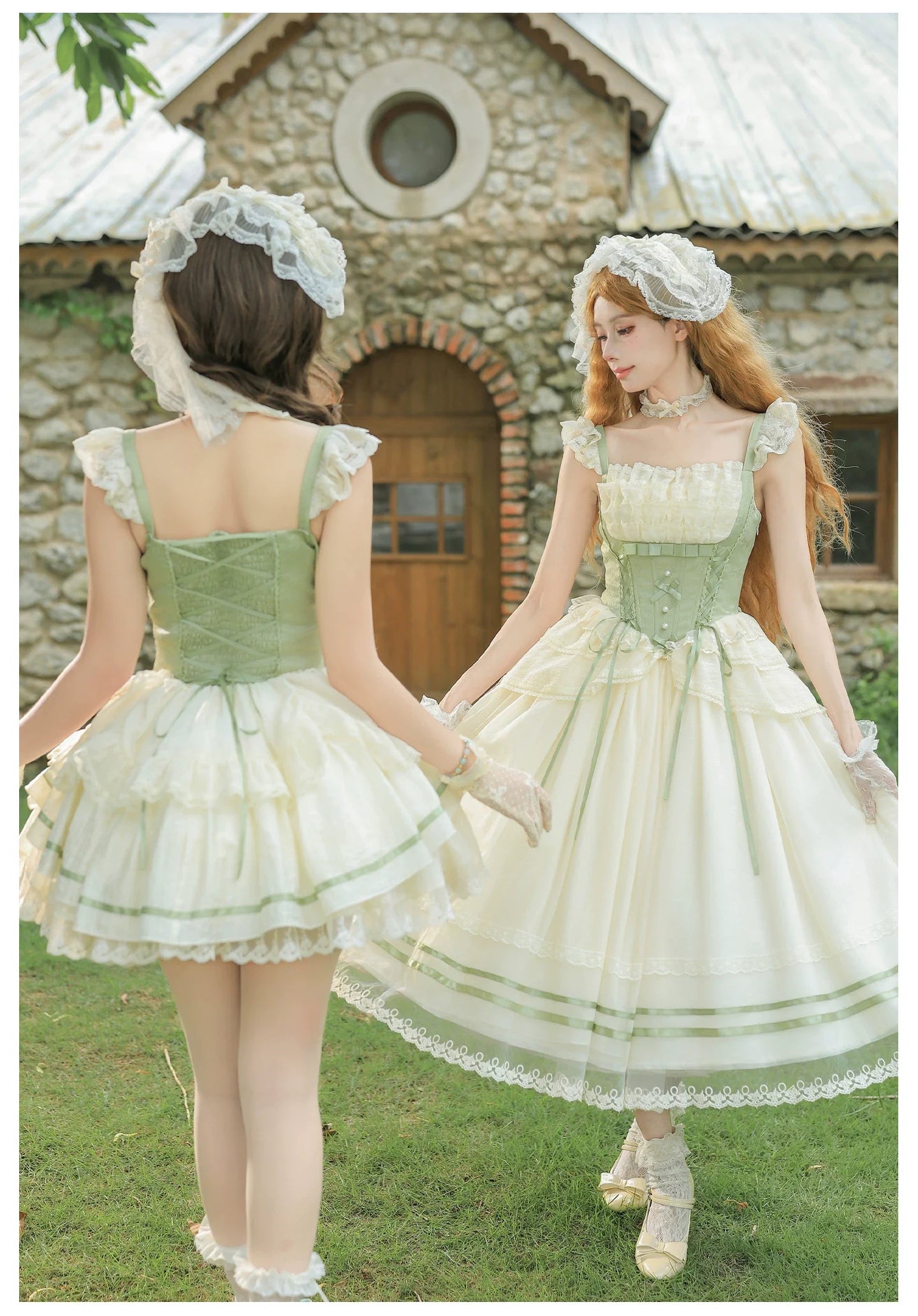 Unfailing - Classic Lolita Bow Jacquard Corset JSK Dress - image 2