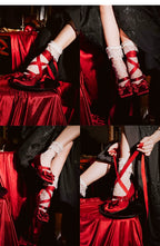 Sisi Elegant Satin Square-Toe Lolita Shoes - image 6