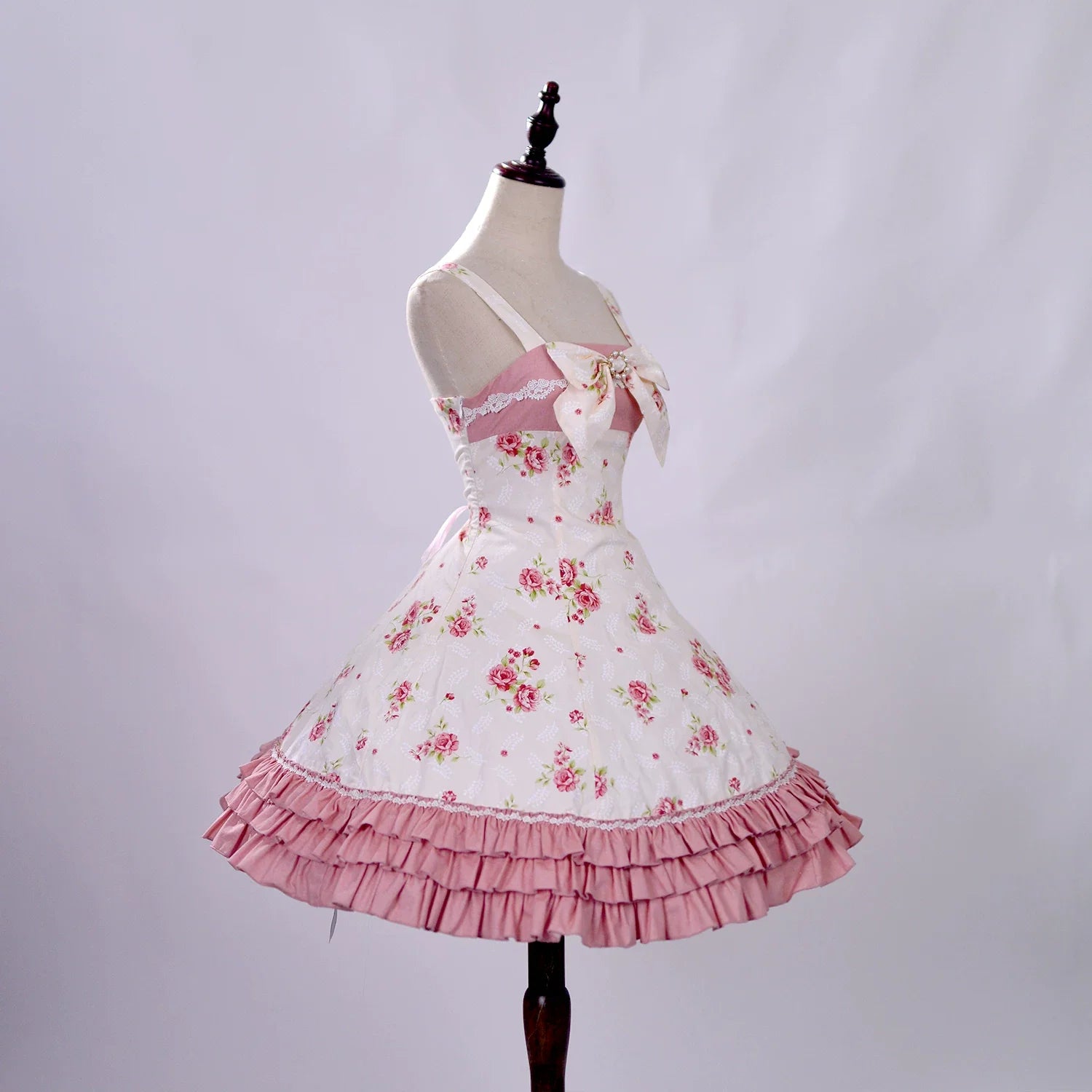 Rose Spring Romance - Cotton Old School Lolita JSK Dress, Floral Print - image 9