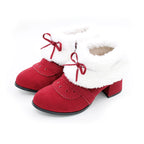 Kawaii Winter Lolita Multicolor Ankle Boots - image 4