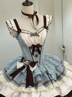 Mint Chocolate Frou Frou Brown Blue Bustle Petticoat JSK KC Sweet Lolita Dress and Accessories - image 10