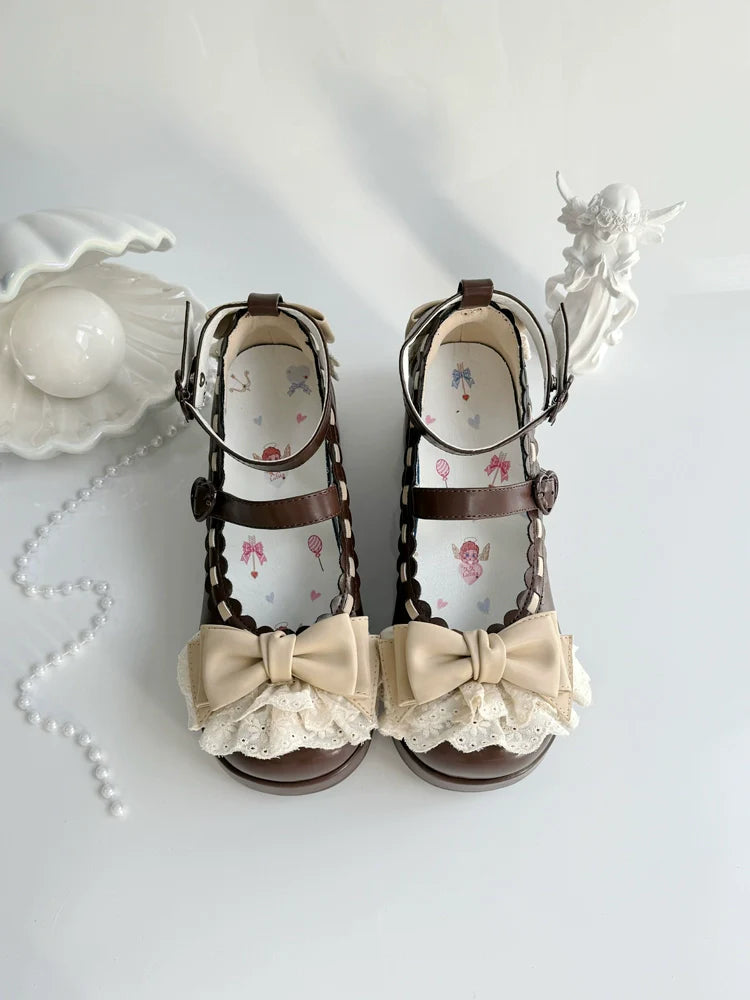 Milky Puff - Sweet Lolita Heels Shoes, Round Toe With Petite Wedge - image 36