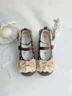 Milky Puff - Sweet Lolita Heels Shoes, Round Toe With Petite Wedge - image 36
