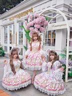 Rose Garden Prelude - Sweet Lolita OP Dress, Floral Printed - image 20