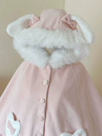 Winter Kawaii Lolita Cape with Bunny Ear Hood - image 12