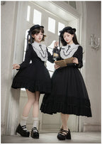 Audrey's Reply - Classic Lolita Square Neck OP, Detachable Embroidered Collar and Accessories - image 13