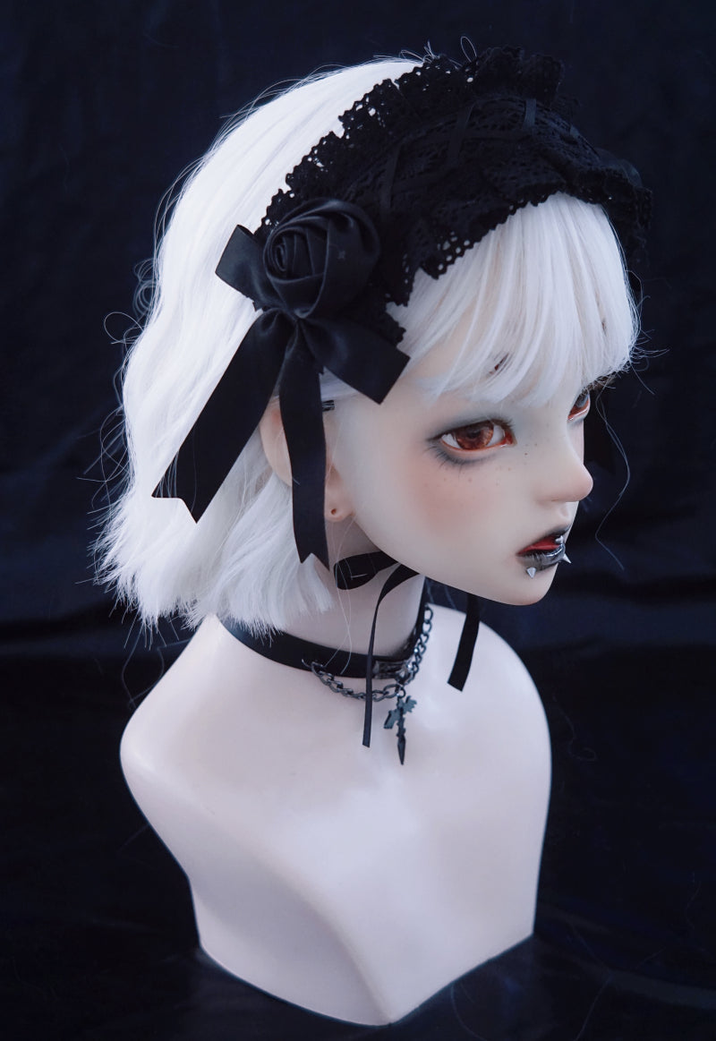 Gothic Handmade Black Rose Hairband - image 2