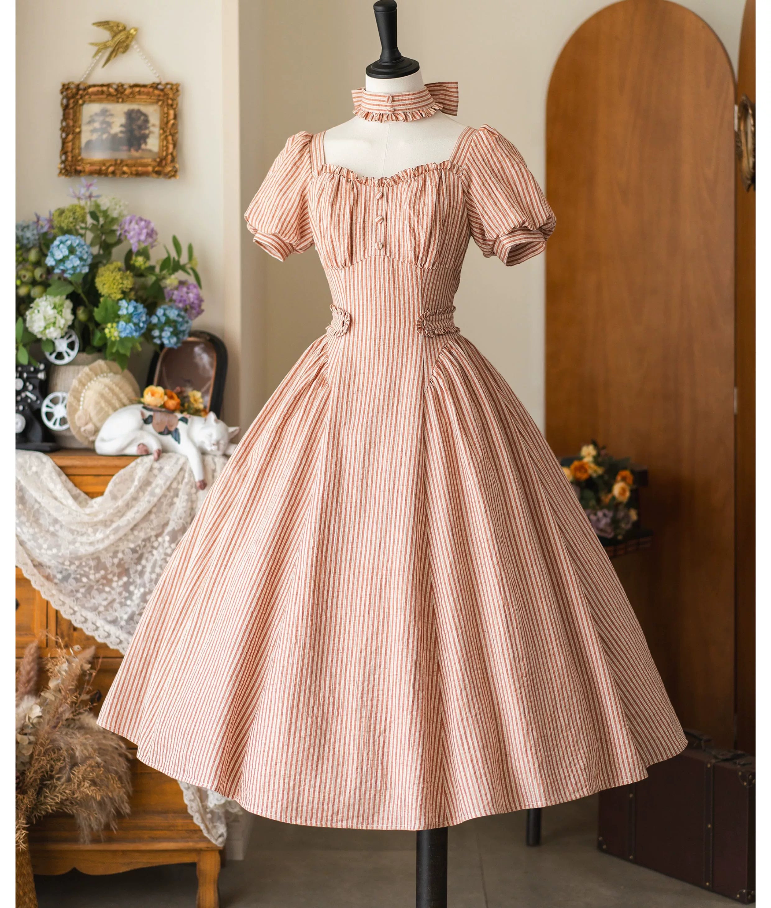 Chantilly Forest - Classic Lolita OP Dress With Square Neck & Underskirt - image 3