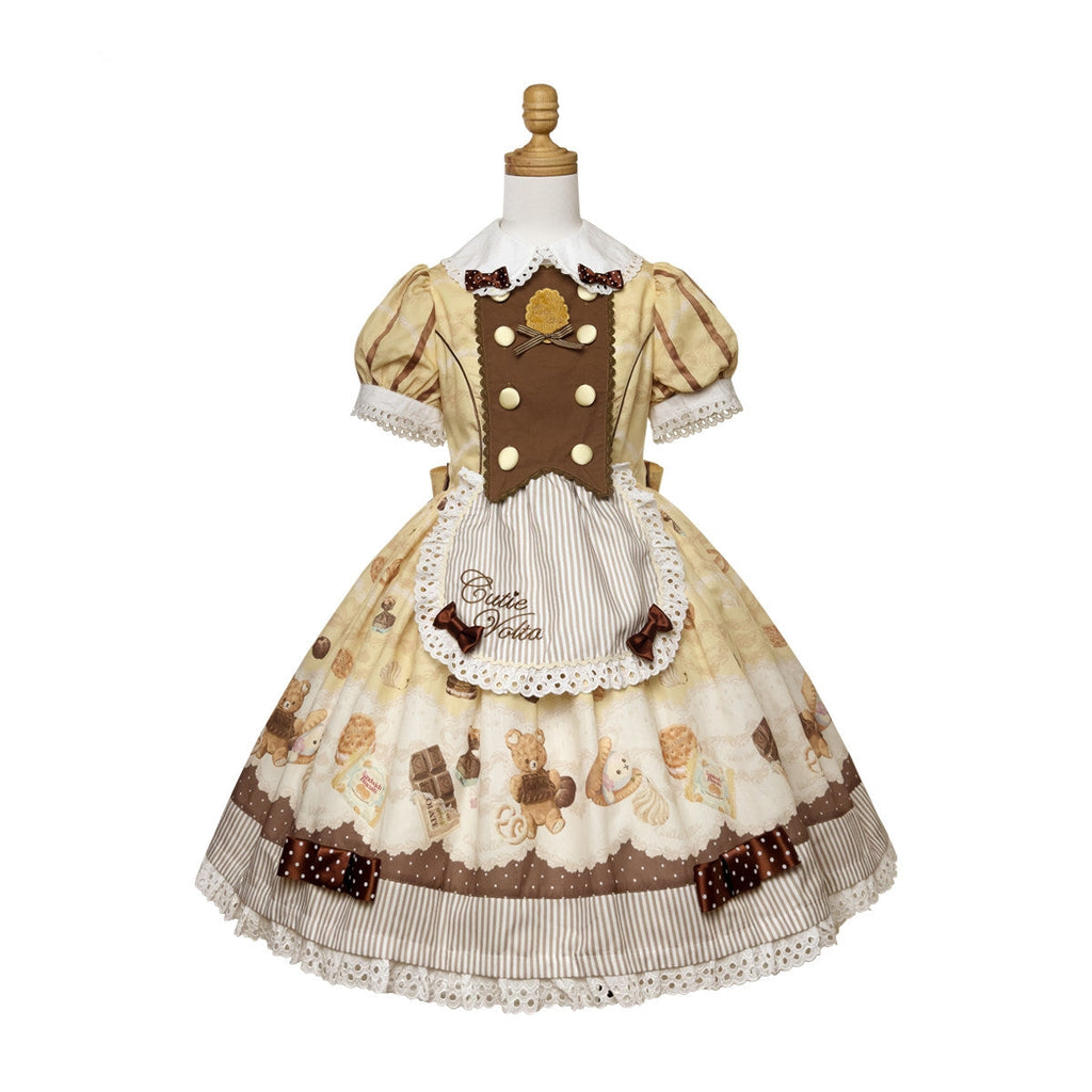 Patisserie Forever Happiness Yellow Apron Sweet Lolita OP Dress Set - image 6