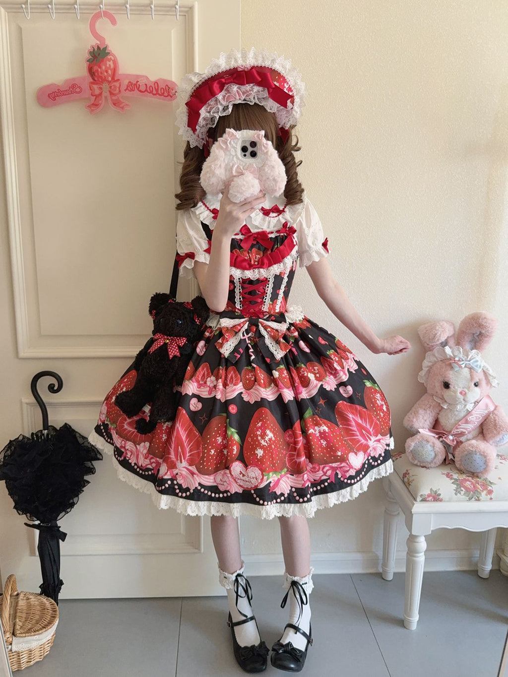 Strawberry Tale Sweet Lolita Strawberry Print JSK - image 14