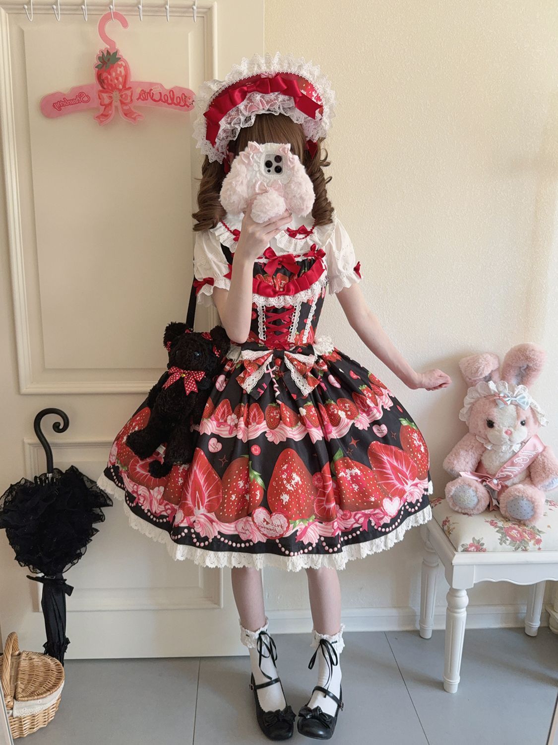 Strawberry Tale Sweet Lolita Strawberry Print JSK - image 14