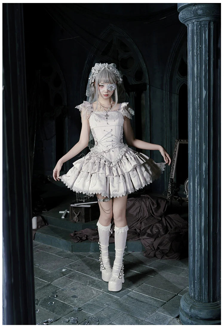 Humanoid Robot - Silver Gothic Lolita Mermaid Skirt Set - image 42
