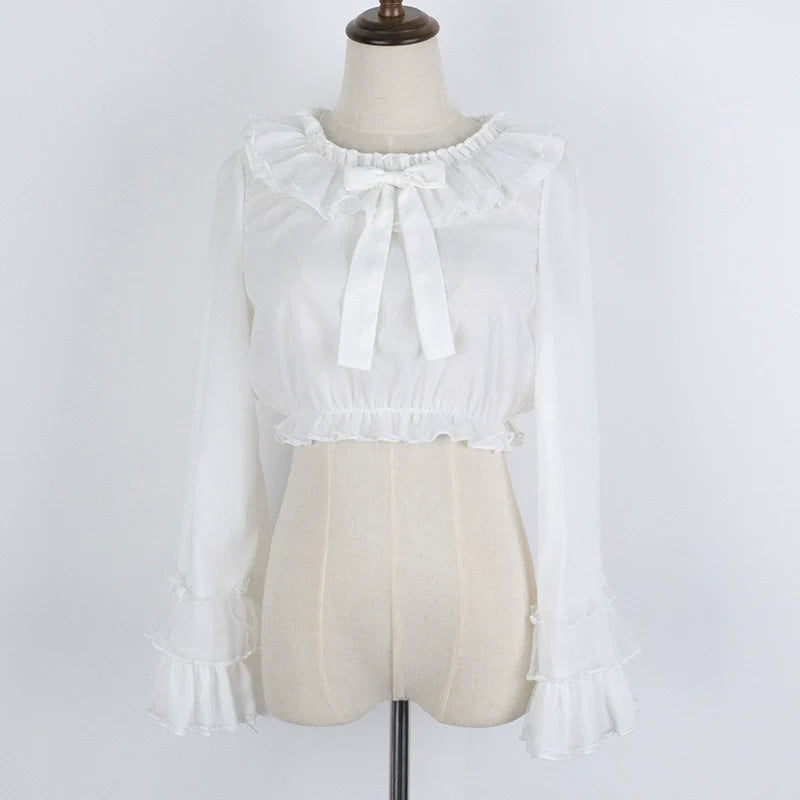 Cheese Chocolate Plus Size Lolita Long Sleeve Blouse - image 3