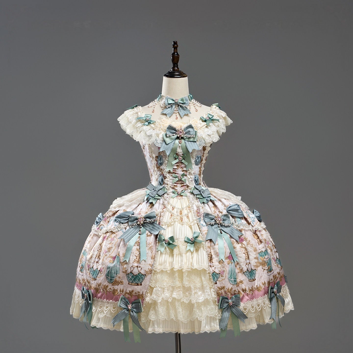 Antique Gem Fragrance Lolita Green JSK Dress Set - image 18