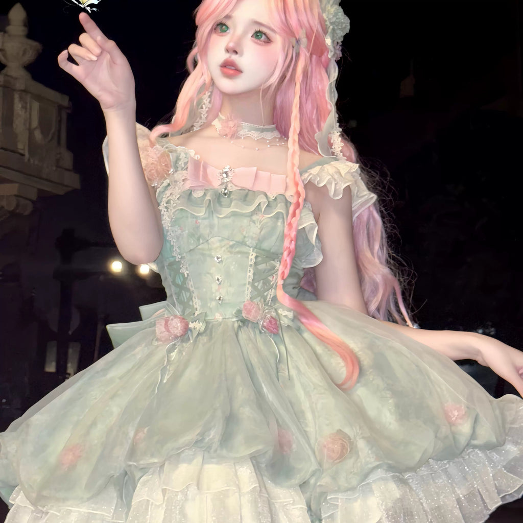 Floral Magician - Sweet Lolita Dress Floral Print Short Length JSK - image 12