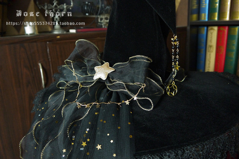 Twinkle Veil Lolita Halloween Witch Hat - image 7