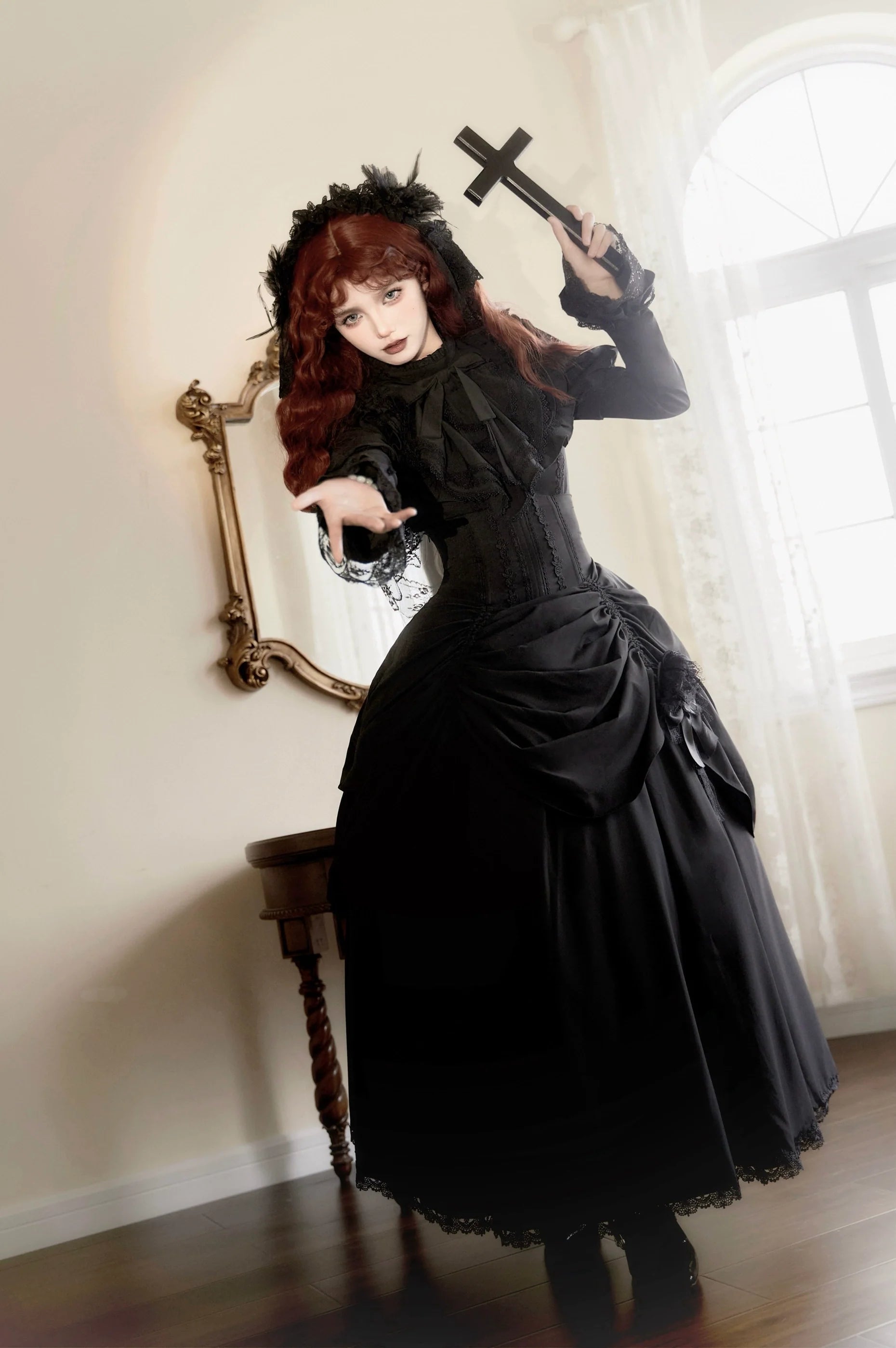 Gothic Fishbone Corset Lolita SK and Shirt Set - image 2