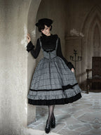 Yesterday's Epistle - Winter Classic Lolita Plaid Dress Set, Fishbone Waist - image 18