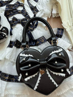 Vintage Sweetheart - Lace Bow Heart Lolita Handbag - image 8