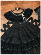 Unnamed Dusk Poem - Classic Lolita OP Dress, Tulle Skirt with Cross Accent and Accessories - image 10