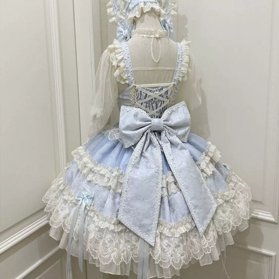 Blooming Love - Ballet-inspired Sweet Lolita JSK Dress, Lace & Bows - image 6