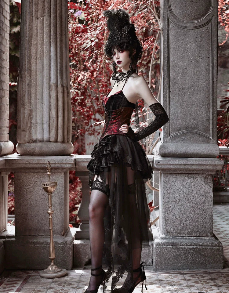 Duchess - Velvet Gothic Lolita Dress, Corset & Skirt - image 17
