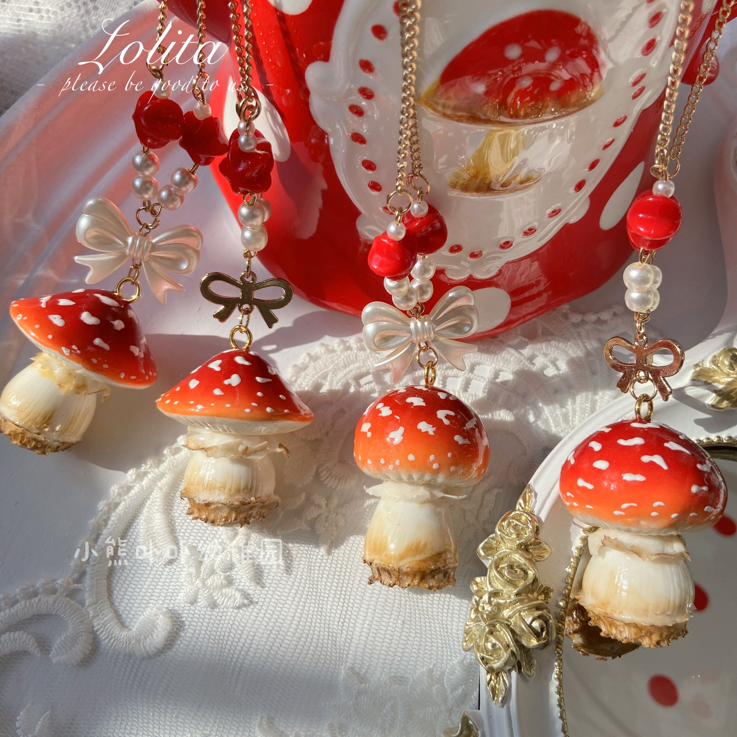 Handcraft Kawaii Lolita Mushroom Necklace - image 19