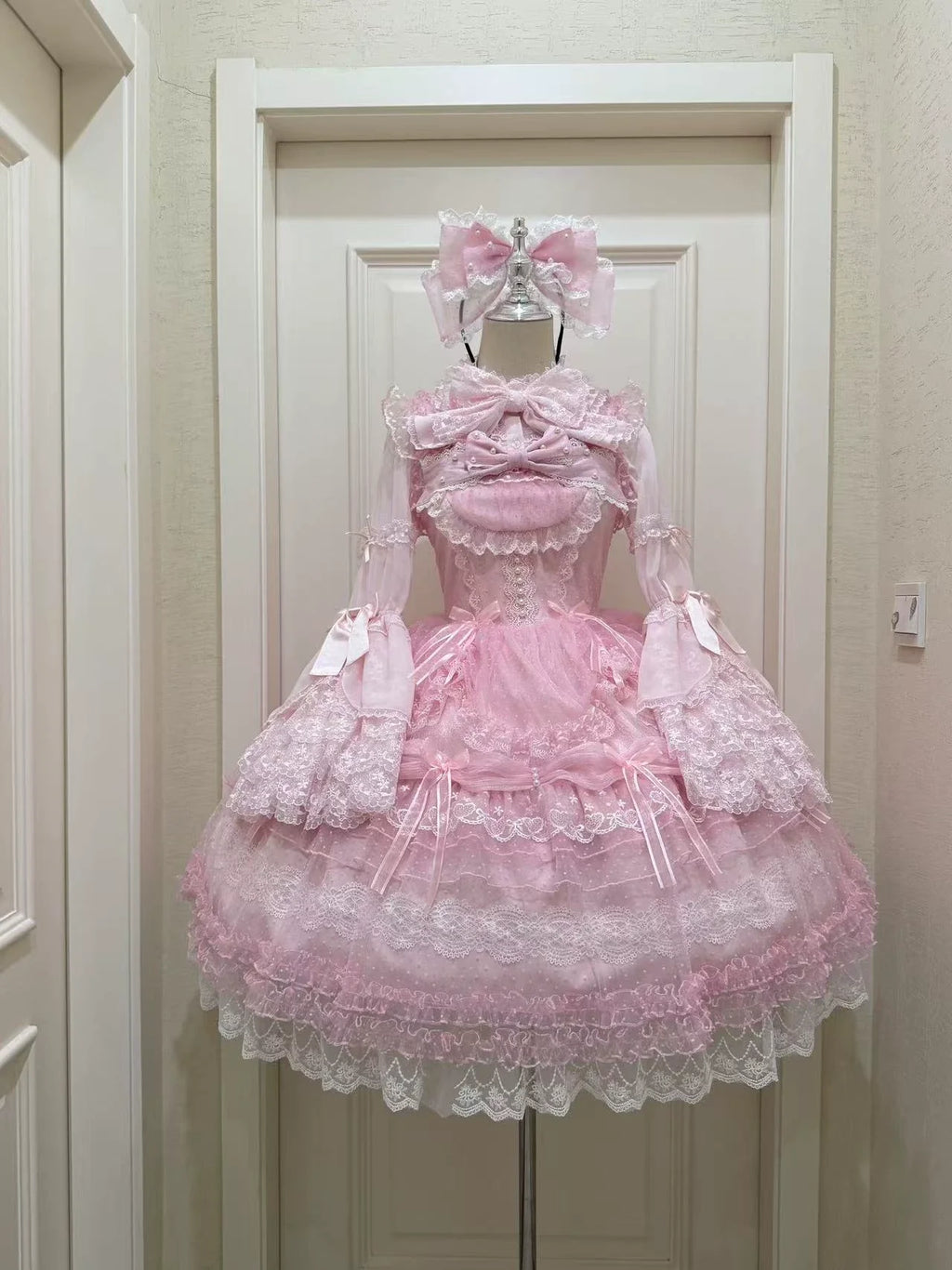 Sugar Knot - Sweet Lolita Chiffon JSK, Tiered Skirt, Doll-Like - image 1