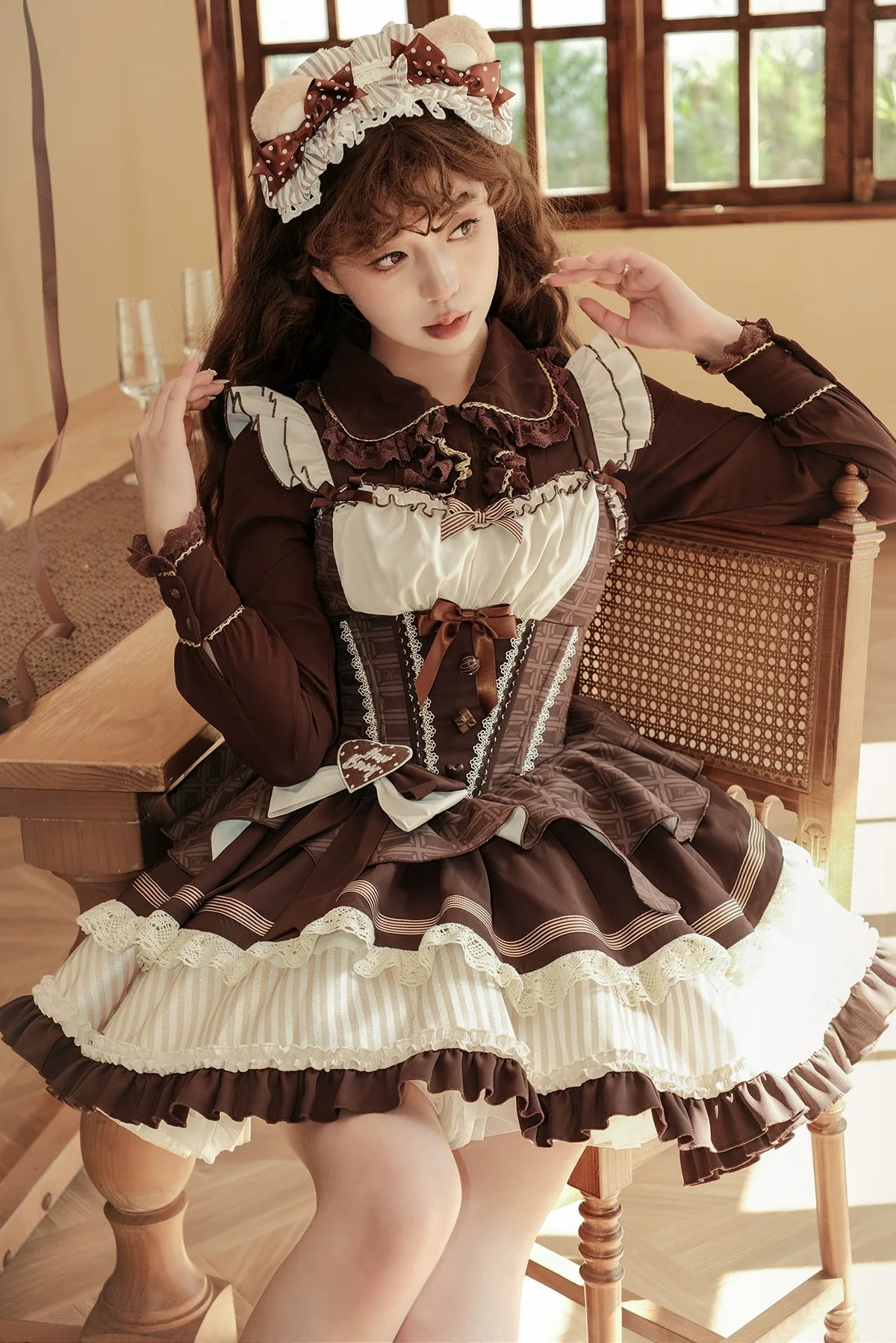 Thin Choco - Sweet Lolita Petite JSK Puffy Mini Dress KC - image 10