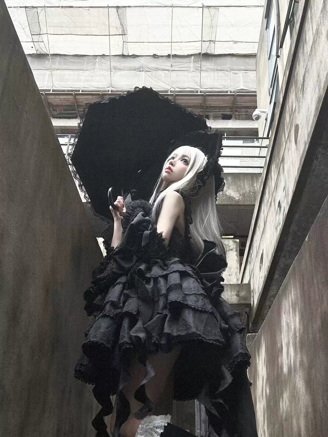 Mori Isle - Solid Gothic Lolita JSK Dress, Embroidered Lace - image 8