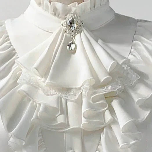 Night & Day Sonata - Ouji Lolita Layered Jabot, Metal Chain Brooch - image 6