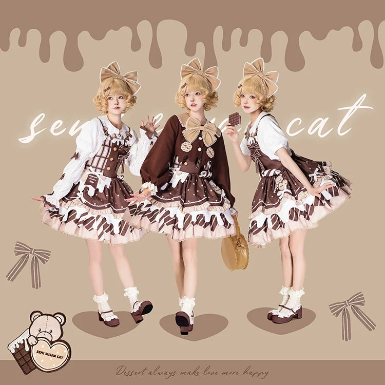 Chocolate Milk Pie - Sweet Lolita JSK Dress Summer Salopette - image 2